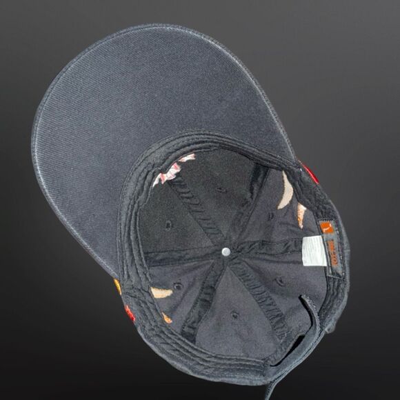 Vintage Inetol 1990s Red Flame Canadian Maple Leaf Black Trucker Adjustable Hat - Picture 7 of 10